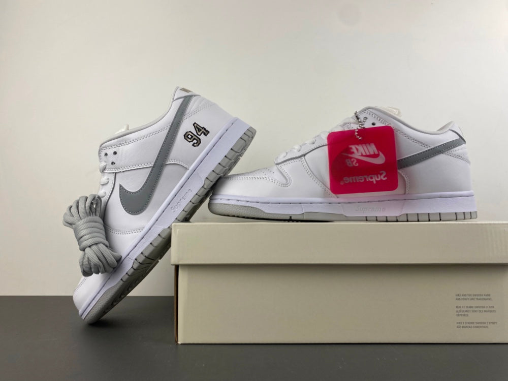 Nike SB Dunk Low Supreme 94 White/Metallic Silver
